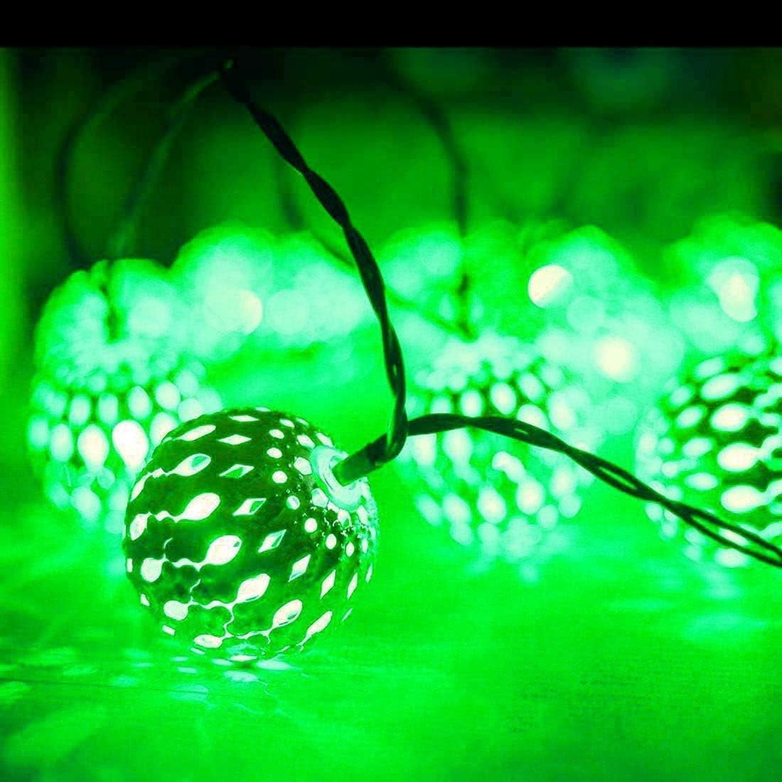 Metal Ball String Lights, Metal Ball Garden Lights 3.5M 10LED Metal Ball String Lights Indoor Outdoor Fairy Globe String Lights
