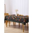 thumbnail image 3 of Boho Black Flowers Rectangle Tablecloth, Spring Abstract Watercolor Floral Leaf Waterproof & StainResistant Tablecloth, Washable Oil-proof Table Cover for Dining/Party/Wedding/Buffet 60x120 In, 3 of 9