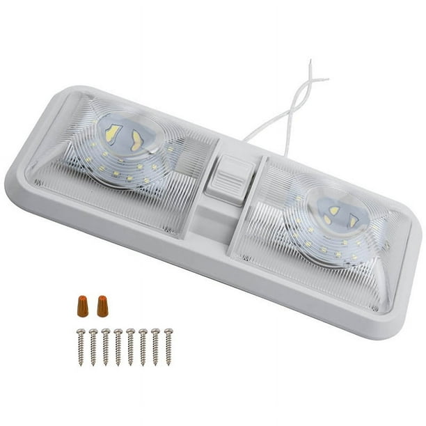 Luz de techo LED para vehículos recreativos, lámparas de techo ajustables para vehículos recreativos, iluminación de 800 lm 96 LED con interruptor Iluminación interior de 12 V CC con interruptor de en