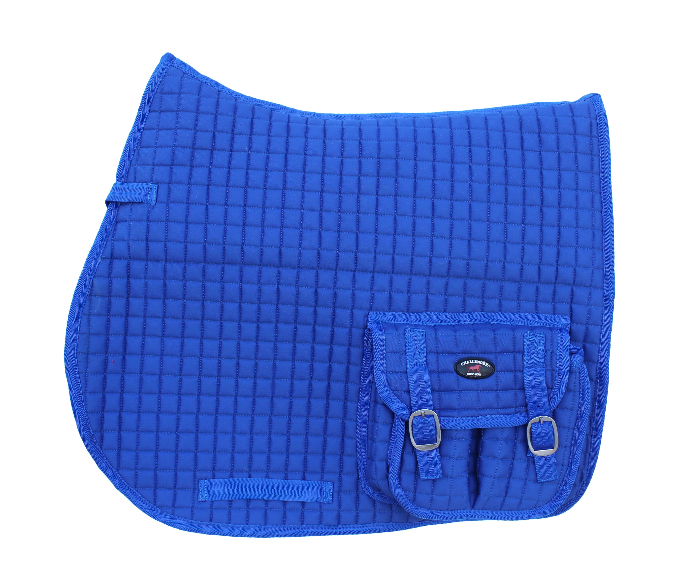 Horse Quilted English AllPurpose Trail Saddle Pad Blue w/ Pockets 7279