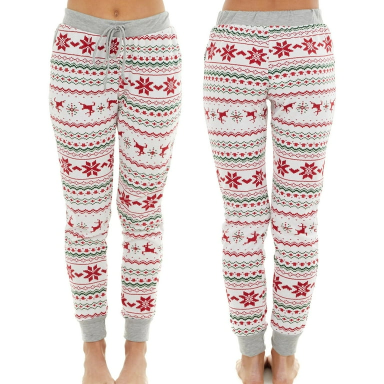Odeerbi Christmas Pajamas for Women 2024 Casual Print High Waist Sports Fitness Hips Leggings Home Pants