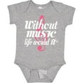 thumbnail image 3 of Inktastic Without Music Life Would Be Flat Girls Baby Bodysuit, 3 of 5