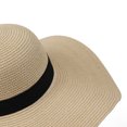 thumbnail image 6 of Cutuoiiu Women Summer Oversized Floppy Woven Straw Sun Hat Solid Color Simple Black Ribbon Band Hidden Drawstring Foldable UV Protection Hat for Beach Vacation Outdoor Travel, 6 of 6