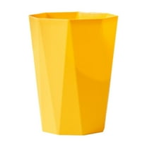 1.5 Gallon / 6 Quart Plastic Small Space Saving Trash Wastebasket Can, Fits Under Desk and Small, Narrow Spaces in Commercial Place, Kitchen, Home Office, and Dorm, Easy to Clean(Yellow,8.3x5.7x9.4")
