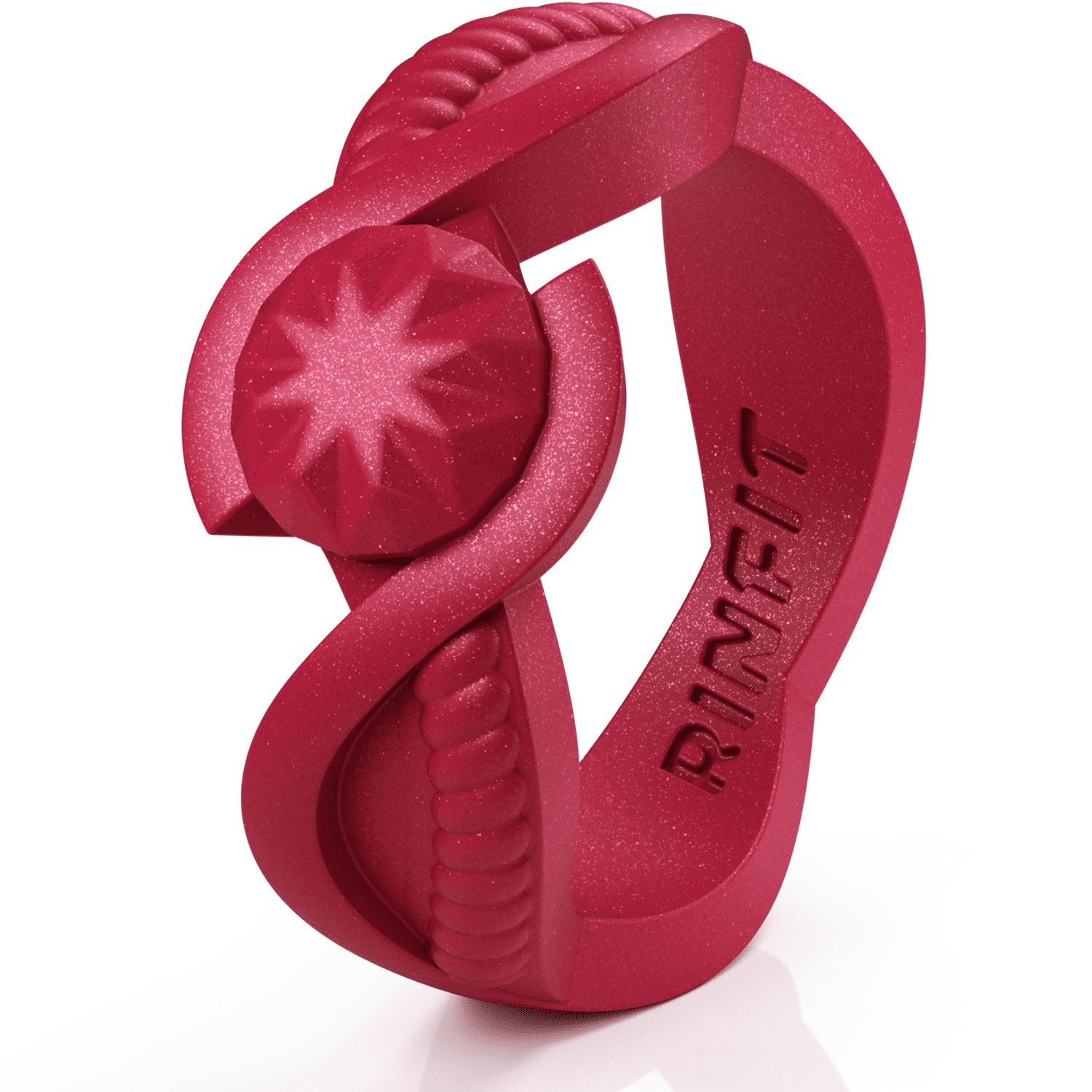 Silicone Wedding Rings for Women by Rinfit Round Diamond Rubber