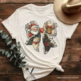 thumbnail image 6 of Coquette Christmas Bow T‑Shirt, It's Most Wonderful Time Of The Year Vintage Tee With Santa, Deer and Snowman, 6 of 6