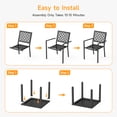 thumbnail image 3 of Dovov 3 Piece Outdoor Bistro Set, Outdoor Patio Furniture Sets w/ 2 Stacking Chairs and Side Table, Modern Patio Table and Chairs with Cushion, Black, 3 of 11