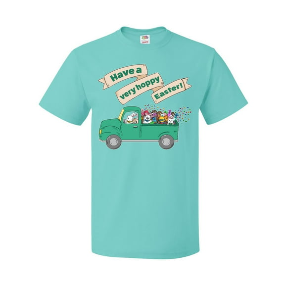 Inktastic Have a Very Hoppy Easter Green Bunny Truck T-Shirt