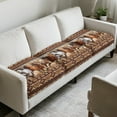 thumbnail image 3 of COEQINE Stretch Sofa Cover Fitted Individual Couch Cushion Cover Patterned Seat Cushion Slipcover Pet Sofa Slipcover Replacement for Living Room, 3 Pack, American Tribal Horse Brown, 3 of 8