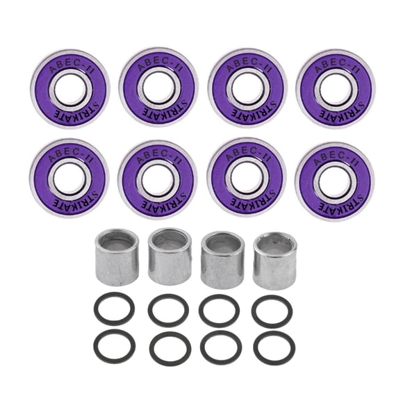 ZheElen Set of 8 Skateboard Bearings Abec 11 with Spacers, ABEC-11 bearings with spacers Washers Red