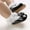 Black, variant on YHAJDS Baby Summer Leather First Walkers with Bow Buckle Rubber Sole Non Slip