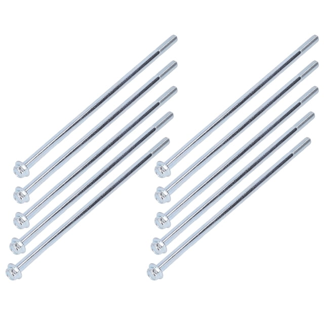 Half Thread 10 Pcs Half Thread Fine Thread Carbon Steel Sturdy Lengthened Hex Half Tooth