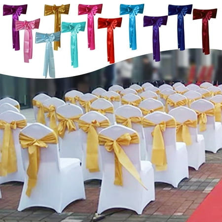 

jsaierl Wedding Chair Sash Bow Satin Table Wedding Anniversary Party Decoration