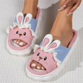 thumbnail image 2 of GHSOHS Slippers for Women Warm Shoes Women's Fuzzy Slippers Fashion Winter Indoor Outdoor Cartoon Bunny Cotton Slippers for Women and Men Thick Soled Linen Bedroom Shoes,Size 36, 2 of 9