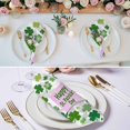 thumbnail image 3 of St Patricks Day Cloth Napkins, Shamrock Grey Green Spring Modern Leaf Washable and Reusable Dinner Napkins Set of 4, Table Napkin for Kitchen Party Birthday Wedding Hotel Housewarming 20"x20", 3 of 9