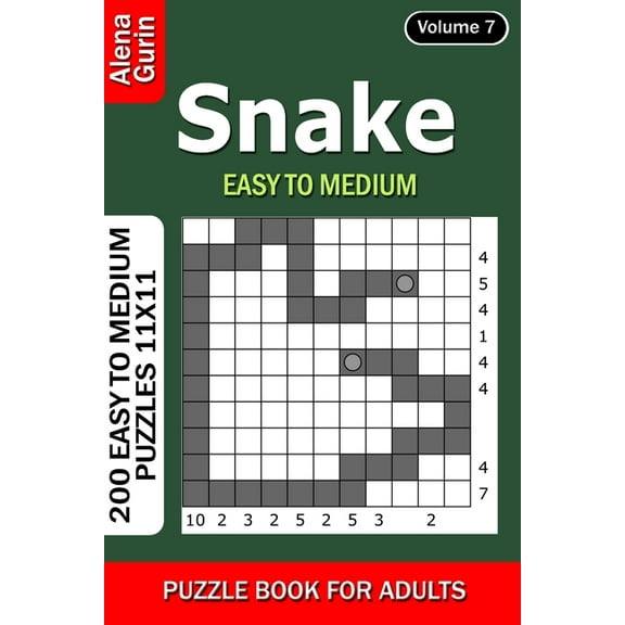 Snake puzzle book for Adults : 200 Easy to Medium Puzzles 11x11 (Volume 7) (Paperback)
