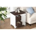 thumbnail image 3 of White End Table with Storage Baskets and Cabinet - American Style Accent Table, 3 of 10