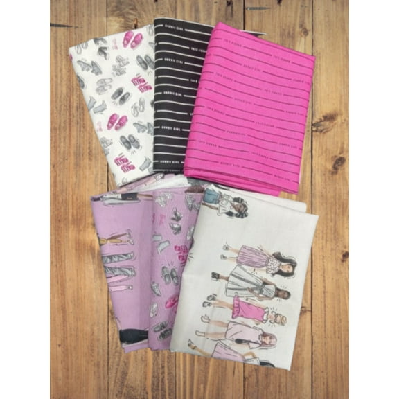 6 Fat Quarters - Assorted Barbie Girl Fat Quarter Bundle