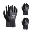 thumbnail image 1 of 3 pares de guantes de trabajo impregnados con nitrilo, guantes de seguridad para almacen de mantenimiento de jardineria, Negro Gris, S esquí esquí Gafas de esquí, 1 of 5