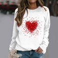 thumbnail image 3 of Baberdicy Sweatshirt for Women Valentine'S Day Women's Sweatshirt Crew Neck Red Heart Print Long Sleeve Casual Tops Pullover Sweaters for Women White, 3 of 4