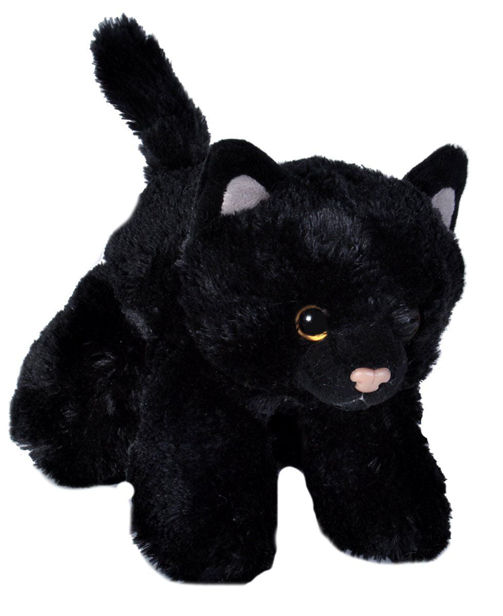 BNWT HUG'EMS MINI BLACK CAT 7" PLUSH STUFFED ANIMAL TOY BY WILD REPUBLIC 