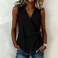 thumbnail image 3 of Otntypg Women’s Wrap V Neck Tank Top Dressy Summer Sleeveless Side Bowknot Tie Tunic Blouse Lightweight Loose Fit Casual Beach Vacation Tees Blouse, 3 of 7