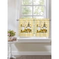 thumbnail image 4 of Gnomes Sunflowers 2 Panel Kitchen Curtains for Small Windows, Pastoral Botanical Yellow Plaid Bathroom Tier Curtain, Short Window Treatment for Bedroom/Living Room 55"x24", 4 of 6