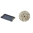 thumbnail image 1 of Elegante Bandeja Rectangular De Metal Para Servir, Organizador De Mesa Con Escultura Rústica De Hierro Forjado Para Pared, Ideal Para Hogares, Hoteles, Oficinas, Salas De Estar, Decoración De, 1 of 8