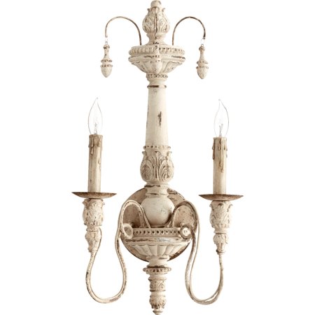 

Wall Sconces 2 Light With Persian White Finish Candelabra Base Bulbs 12 inch 120 Watts