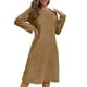 thumbnail image 2 of mfyjkho Vestidos para mujer, Camisón grueso de manga larga de color liso para mujer Vestidos festivos xl, 2 of 7