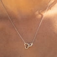 thumbnail image 3 of Empire Cove 24K White Gold Dipped Sterling Silver Jewelry Double Heart Pendant Necklace, 3 of 5