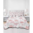 thumbnail image 2 of Twin Quilt Bedding Set, Red Gray Coastal Reversible Summer Quilt 3 Pieces, Summer Beach Ocean Coral Conch Shell Lightweight Bedspreads Coverlets with 2 Pillow Shams for All Seasons, 2 of 5