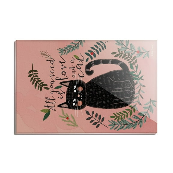 All You Need is Love and a Cat Rectangle Acrylic Fridge Refrigerator Magnet