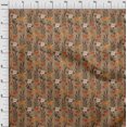 thumbnail image 4 of oneOone Cotton Poplin Twill Tawny Brown Fabric Floral Retro Fabric For Sewing Printed Craft Fabric By The Yard 56 Inch Wide, 4 of 5