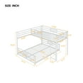 thumbnail image 4 of Bed Frames L-shaped Metal Twin over Full Size Bunk Bed, White,Adjustable Bed Base, 4 of 20