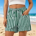 thumbnail image 2 of Admvng Womens Striped Casual Shorts Drawstring Waist with Side Pockets, 2 of 6