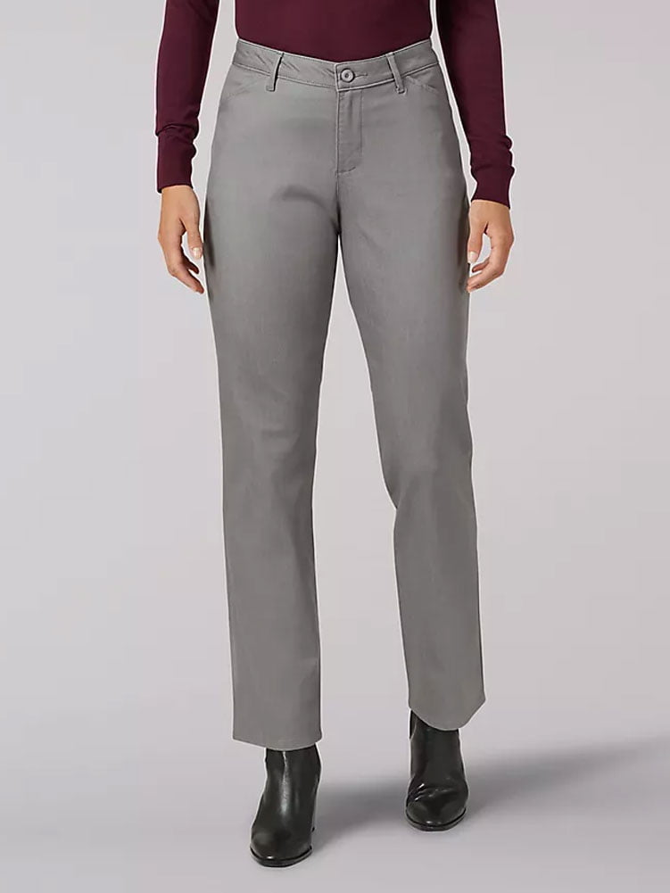 Lee - Lee Women's Relaxed Fit All Day Straight Leg Pants - Boulder Grey ...