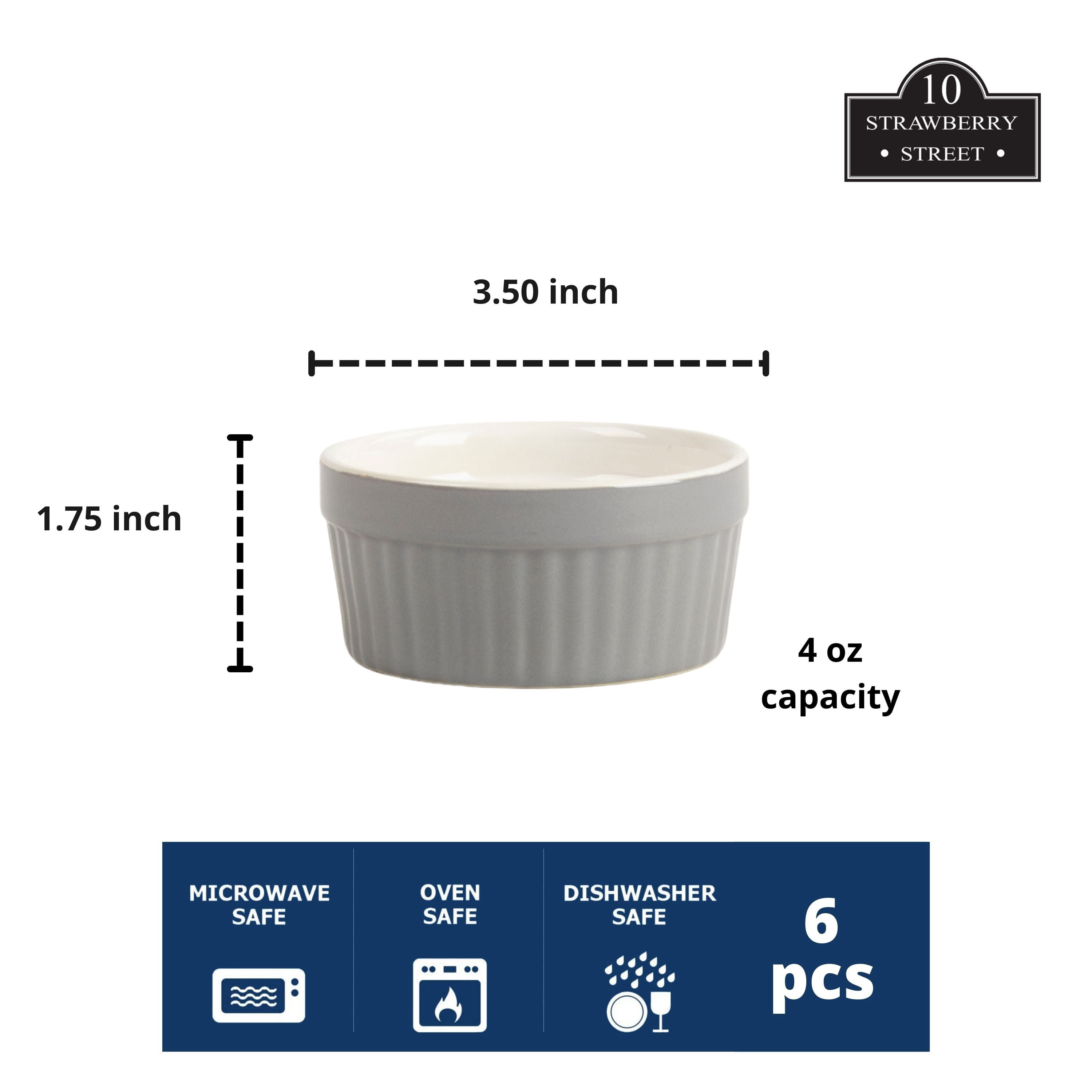 10 Strawberry Street Roma 4 oz Round Ramekin, Set of 6