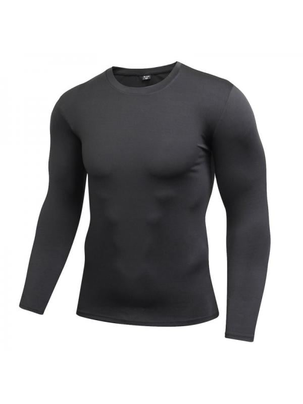 Men's Compression Shirt Cool Dry Base layer Pro Sports Workout Top Long Sleeve 