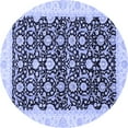 thumbnail image 1 of Ahgly Company Machine Washable Indoor Round Oriental Blue Traditional Area Rugs, 3' Round, 1 of 4