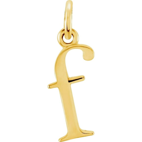 14k Yellow Gold Letter Name Personalized Monogram Initial F 15x4.2mm Polished Lowercase Initial Pendant Necklace Pendant
