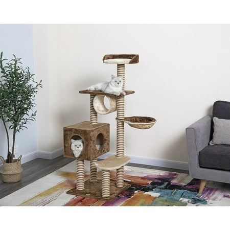 UPC: 0810602021217 | Go Pet Club F3017 56 in. Cat Tree Condo with Sisal Scratching Posts