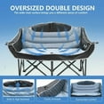 thumbnail image 3 of Slsy XXXL Double Camping Chair, Oversized Loveseat Camping Couch, Fully Padded Heavy Duty Outdoor Folding Chair w/ 2 Cup & Wine Glass Holder Support 900 lbs, 3 of 10