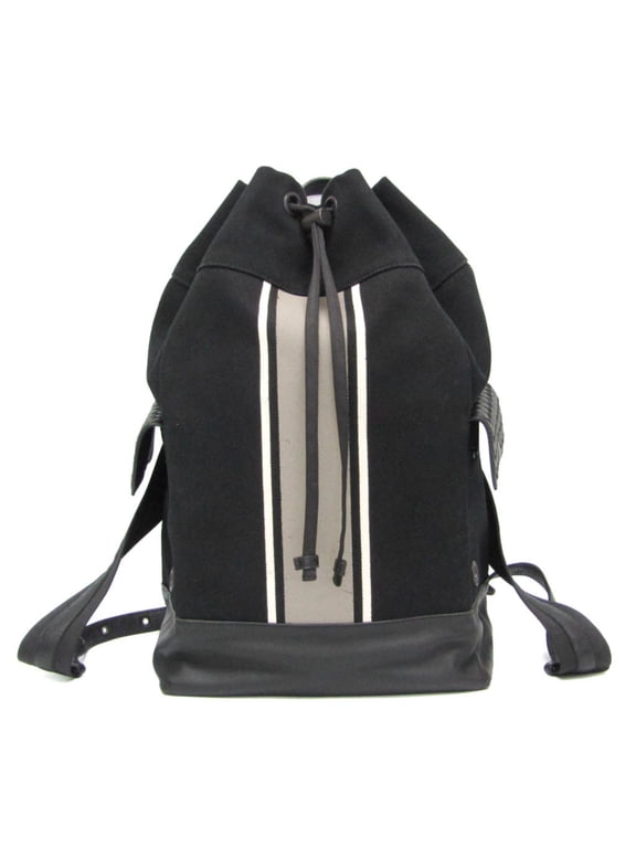 Pre-Owned Bottega Veneta Drawstring Bag Stripe Men's Leather,Canvas Backpack... (Good)
