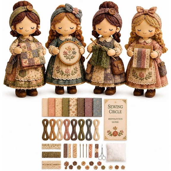 Tiny Worlds Collection, Patchwork DIY Kit Series Creative Sewing Art Craft, Beginner Friendly Handmade Home Decor Set with Storybook Themes for Gifting(E)