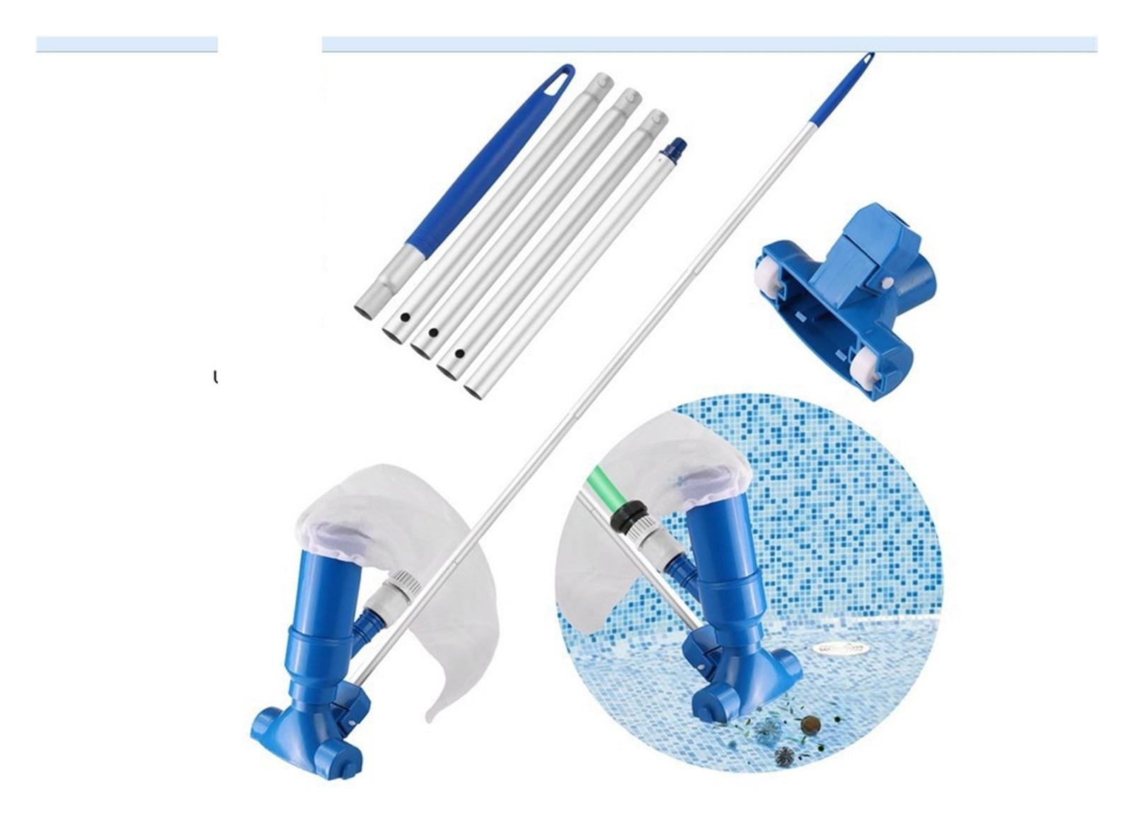 Swimming Pool Vacuum Cleaner Cleaning Tool Suction Head Pond Fountain Spa Pool Vacuum Cleaner Brush With Handle ,Great Suction Power