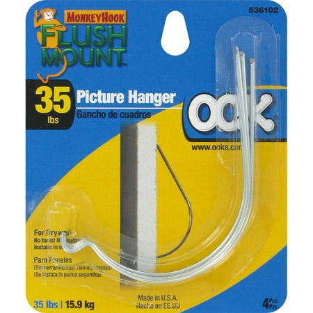 mount hook monkey flush ook 4pk hanger