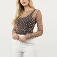 thumbnail image 3 of Camisa transparente para mujer, Top transparente con perlas para mujer, Top transparente de malla para mujer, materiales ecológicos, 3 of 8