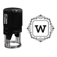 thumbnail image 1 of Printtoo Square Swirl Border W Alphabet Monogram Initial Office Stationery Self Inking R-40 Rubber Stamp, 1 of 5