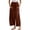 H715 Coffee, variant on Angala Ladies Pants High Elastic Waist Ankle Pants Wide Leg Solid Casual Lightweight Womens Summer Trousers Size L Beige